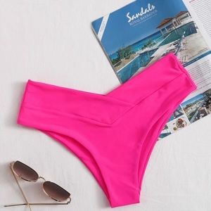 SHEIN Slimming Hot Pink Bikini Bottoms